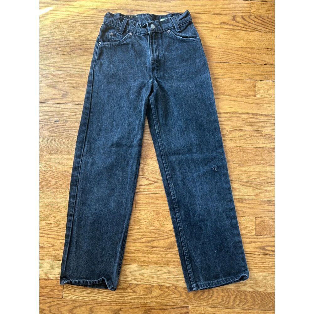 LEVIS 550 Jeans 24x26 Relaxed Straight Black Vtg Y2k Baggy Pants Tag Boys 14
